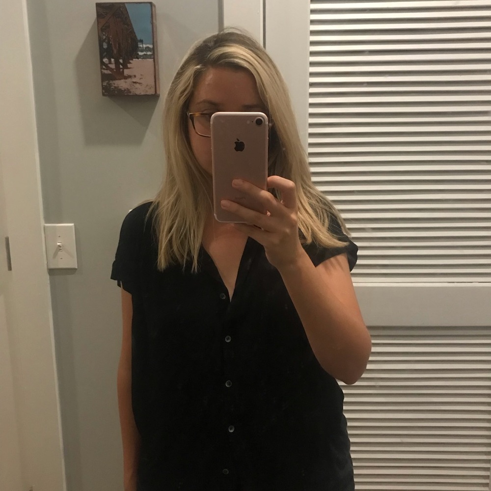 Madewell button up short sleeve top